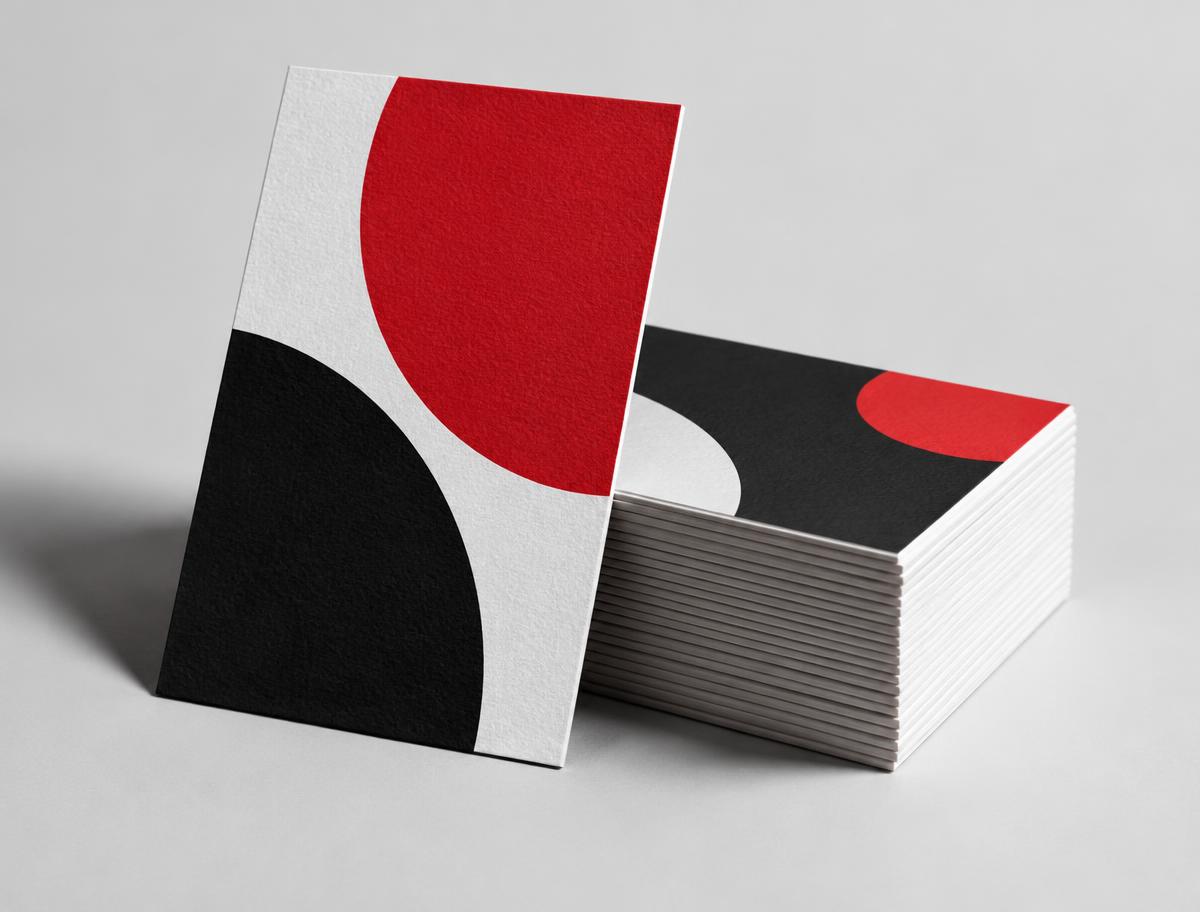 Premium red, black and white business cards